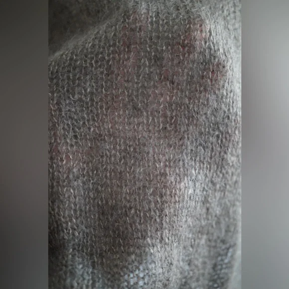 Handknitted Silk Mohair Cumulus Blouse in Olive - Picture 2 of 5